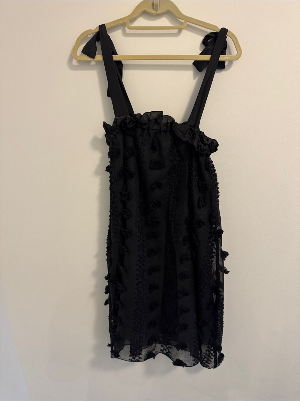 SHEIN Black Mini Dress with Ruffle Tie Straps